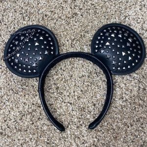 leather studded mickey minnie ears disney headband